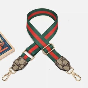 Replacement Strap Green/Red Canvas (GD) For Crossbody or Shoulder Bags